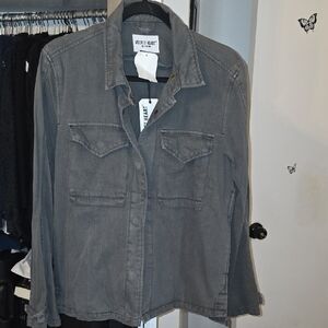 Velvet Heart Gray Button-Front Utility Jacket